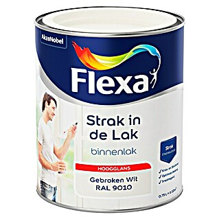 Flexa Strak in de Lak Kleurlak Gebroken Wit RAL 9010 (750 ml, Binnen)