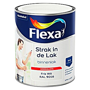 Flexa Strak in de Lak Kleurlak Fris Wit RAL 9016 Waterbasis (750 ml)