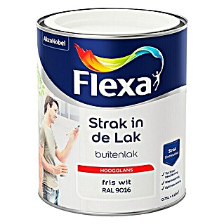 Flexa Strak in de Lak Witte lak Fris Wit RAL 9016 Terpentinebasis (Fris Wit, 750 ml, Hoogglans)