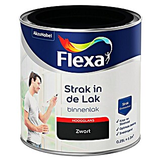 Flexa Strak in de Lak Kleurlak Zwart (Hoogglans, 250 ml)
