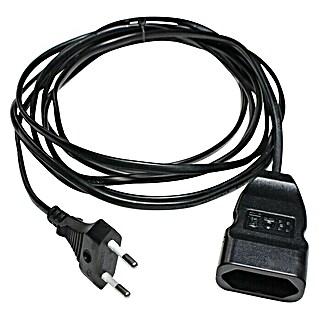 Voltomat Produžni kabel s Euro priključkom i prekidačem (Crne boje, 3 m, H03VVH2-F, Broj parica: 2, 0,75 mm²)