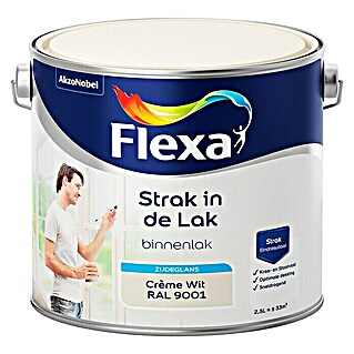 Flexa Strak in de Lak Kleurlak Crème Wit RAL 9001 (Crème, 2,5 l, Zijdeglans)