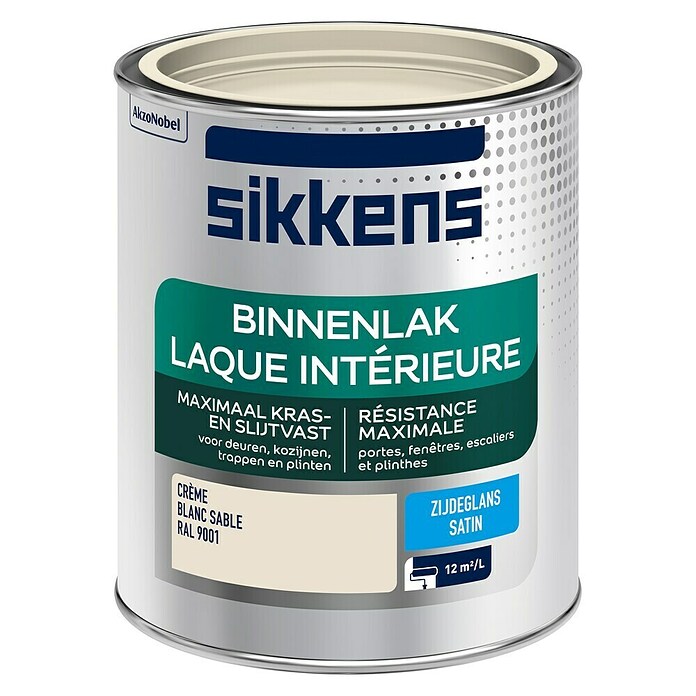 Sikkens Kleurlak RAL 9001 Crème (Crème, Zijdeglans, 750 ml) | BAUHAUS