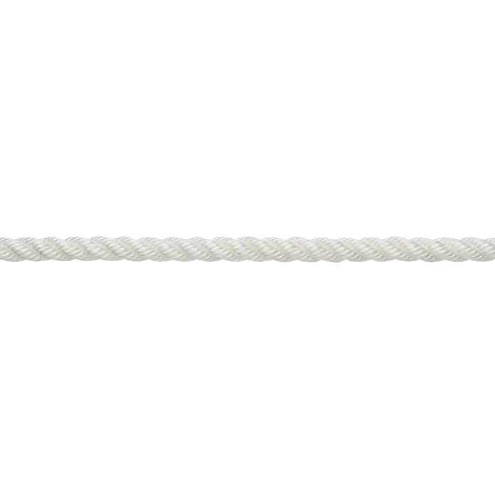 Robline Cuerda de amarre a metros Rapallo - Diámetro: 18 mm, Poliéster, Blanco - Primer plano de una cuerda blanca robusta, ideal para diversas aplicaciones.