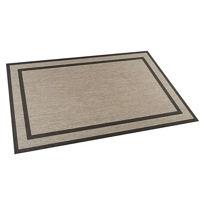 Alfombra de vinilo Marco - Oro, 180 x 120 cm - Una alfombra rectangular con un borde bicolor. Ideal para cualquier habitación, añadiendo un toque de elegancia y confort al espacio.