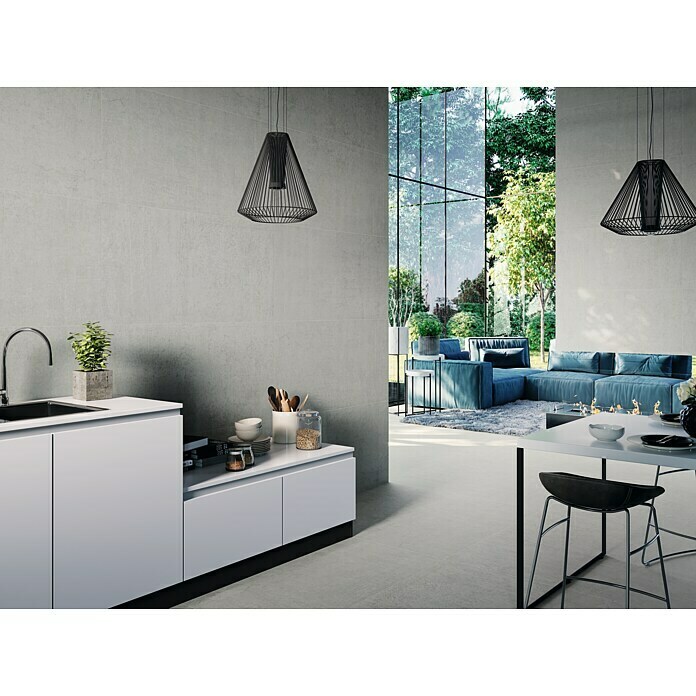 Feinsteinzeugfliese Arkety Slim59 x 120 cm, Grau, Matt Mood Shot