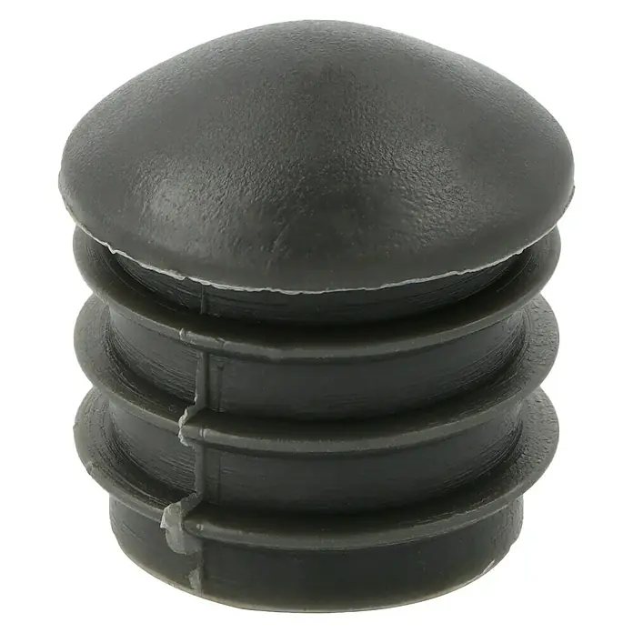 Fußkappen - Passend für: Sunfun Campingstuhl - Eine schwarze Rohrkappe mit Lamellen für sicheren Halt, ideal für Rohrenden.
