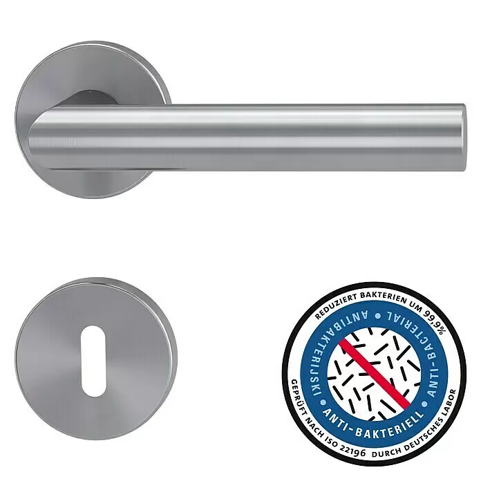 Diamond Doors Modern Drückergarnitur L-Form Premium - Stärke Tür: 40 mm - 45 mm, Edelstahl, L-Form, Buntbart