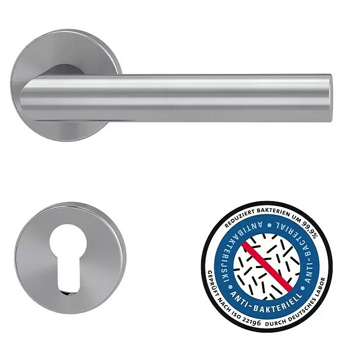 Diamond Doors Modern Drückergarnitur L-Form Premium - Stärke Tür: 40 mm - 45 mm, Edelstahl, L-Form, Profilzylinder