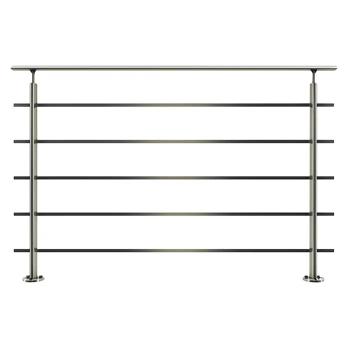 Dolle Geländer-Set PS 200 - Oberbodenmontage, Aluminium, Dark Grey, Länge: 150 cm - Edelstahlgeländer mit horizontalen Stäben, ideal für moderne Innen- und Außenbereiche. Robuste Bauweise und elegantes Design.