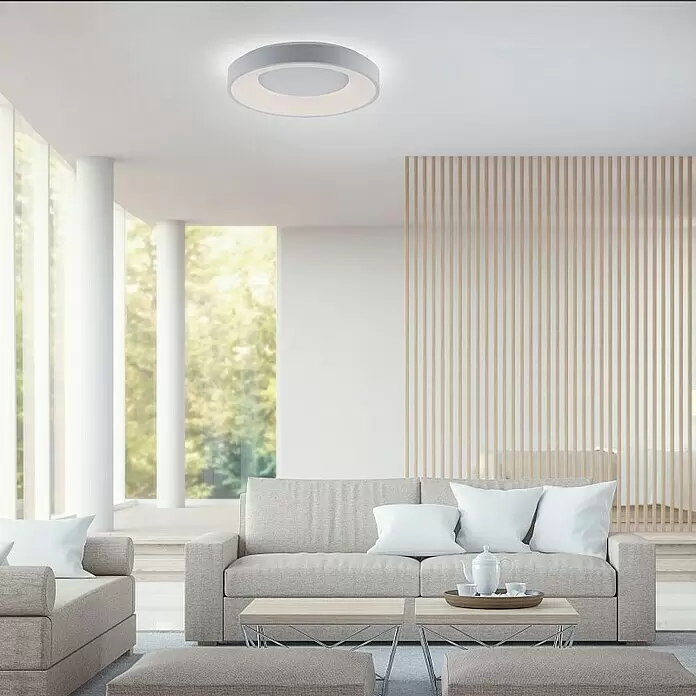 Just Light LED-Deckenleuchte rund - 30 W, Ø x H: 48 x 7,8 cm, Weiß, Sonstige - Stimmungsaufnahme