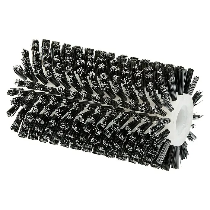 Gloria Bürstenwalze Medium - Geeignet für: Steinböden, Passend für: Gloria Bodenreinigungsbürste MultiBrush speedcontrol/li-on - Walzenbürste mit schwarzem Borstenmuster und weißer Halterung. Vielseitiges Reinigungs- und Polierwerkzeug für verschiedene Anwendungen.