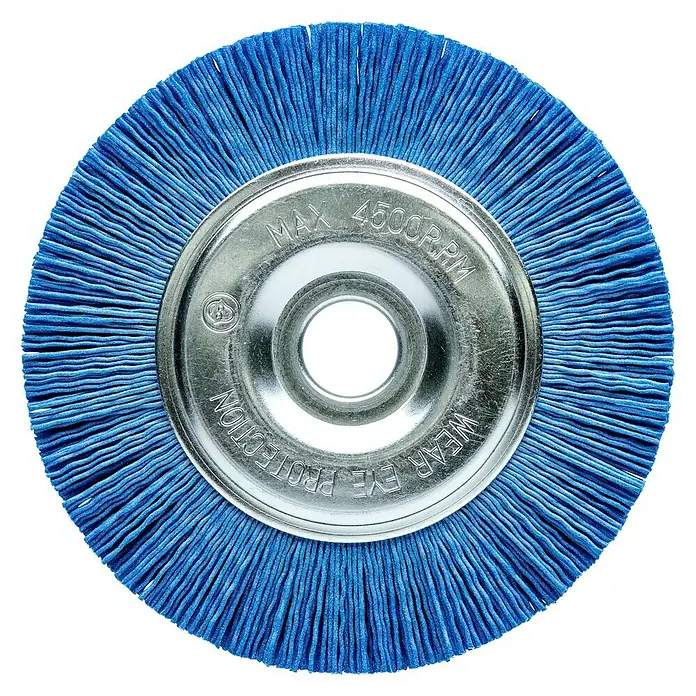 Gloria Fugenbürste Nylon - Passend für: Gloria Bodenreinigungsbürsten MultiBrush speedcontrol/ li-on und Fugenbürsten WeedBrush/WeedBrush li-on - Blaue Bürste mit Metallscheibe in der Mitte.