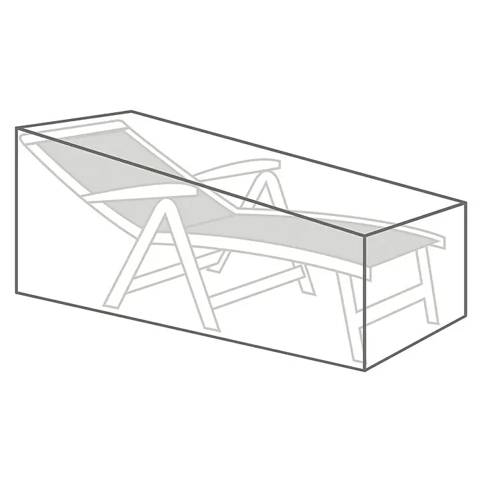 Sunfun Classic Sonnenliegen-Schutzhülle - L x B x H: 200 x 75 x 45 cm, Transparent - Bild einer Liegestuhl Abdeckung. Schützt Ihre Gartenmöbel vor Witterungseinflüssen. Ideal für den Aussenbereich.