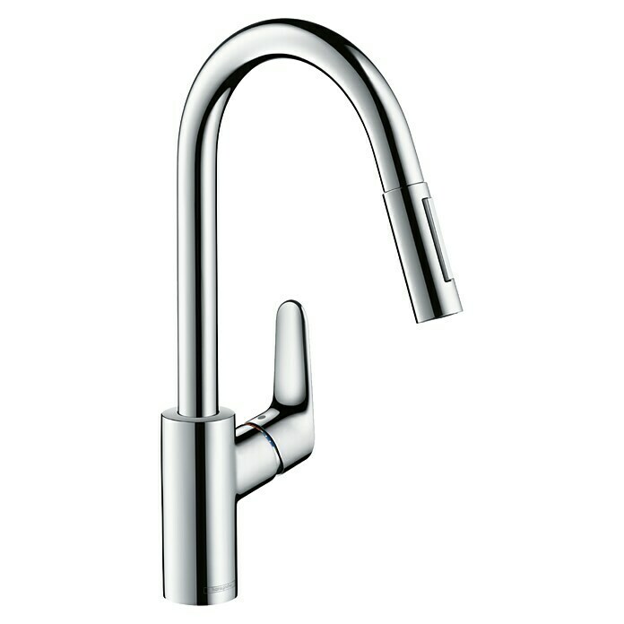 Hansgrohe Spültischarmatur Focus M41Chrom, Glänzend, Geschirrbrause herausziehbar Diagonal View