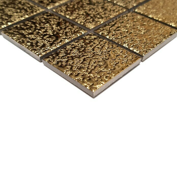 Mozaik pločica Uni GO 484  (30,6 x 30,6 cm, Zlatne boje, Sjaj) | BAUHAUS