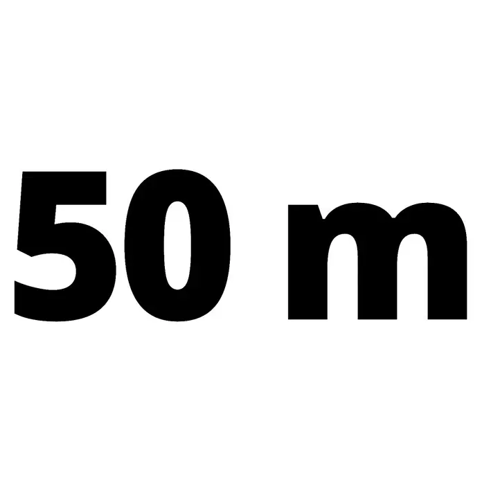 Einhell Power X-Change 18V Begrenzungsdraht für Mähroboter - Länge: 50 m, Einhell Mähroboter - Schwarze Aufschrift "50 m" auf weißem Grund, die die Entfernung oder Länge von 50 Metern angibt.