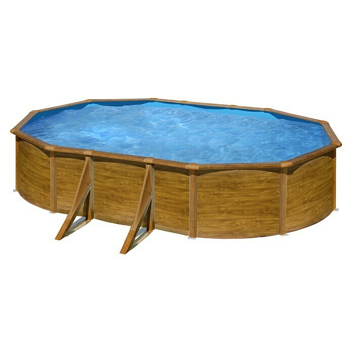 myPool Pool-Set Feeling730 x 375 x 120 cm, Holz, 27.000 l Diagonal View