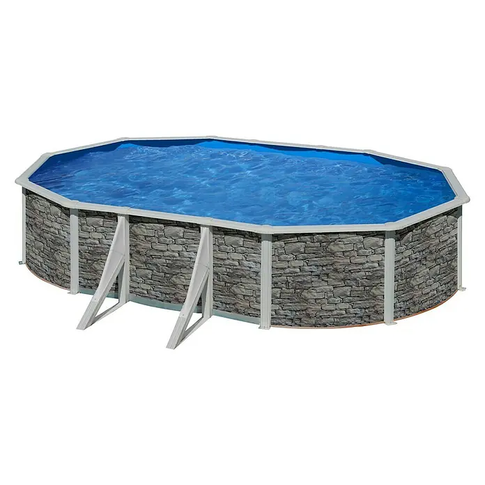 myPool Feeling Stahlwand-PoolL x B x H: 500 x 300 x 132 cm, 17.000 l, Stein Grau