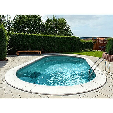 myPool Premium Stahlwand-Pool Ovalbecken (L x B x H: 600 x 320 x 150 cm, Weiß/Grau, 24 000 l)