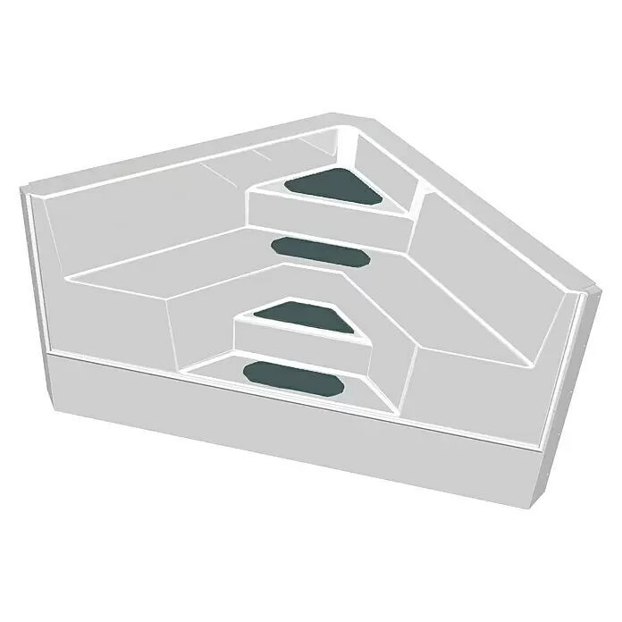 myPool Premium Bausatz-Pool - L x B x H: 800 x 400 x 150 cm, 45.000 l, Weiß/Grau, Ecktreppe links - Diagonale Ansicht