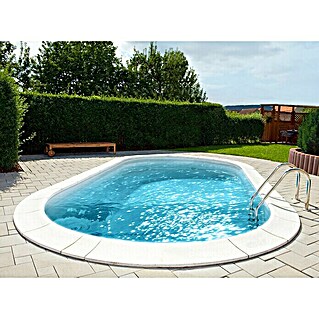 myPool Premium Stahlwand-Pool Ovalbecken (L x B x H: 700 x 350 x 120 cm, Weiß/Sand, 24.000 l)