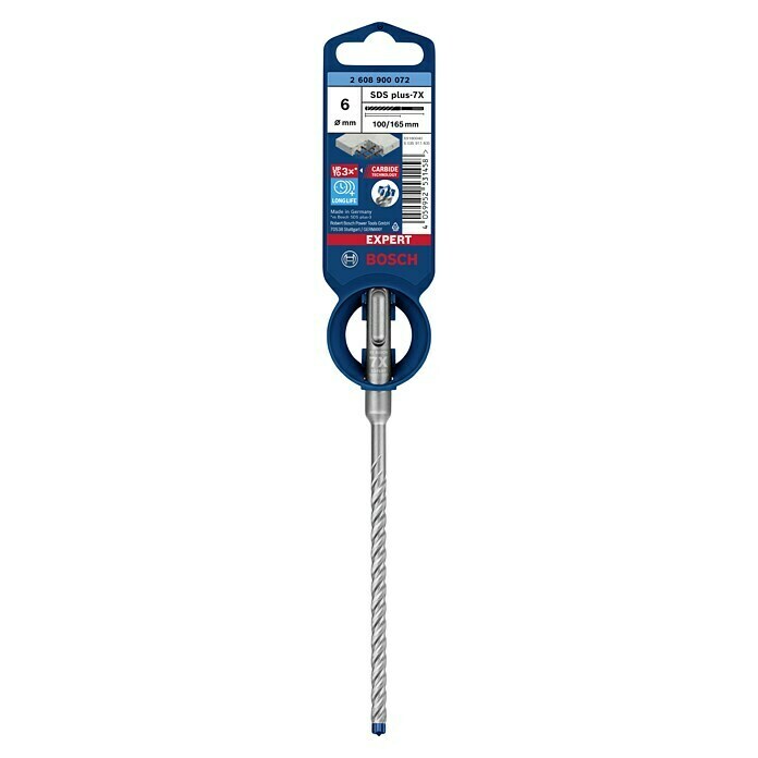 Bosch Professional Expert SDS-Plus Betonbohrer SDS Plus-7XDurchmesser: 6 mm, Länge: 165 mm Front View