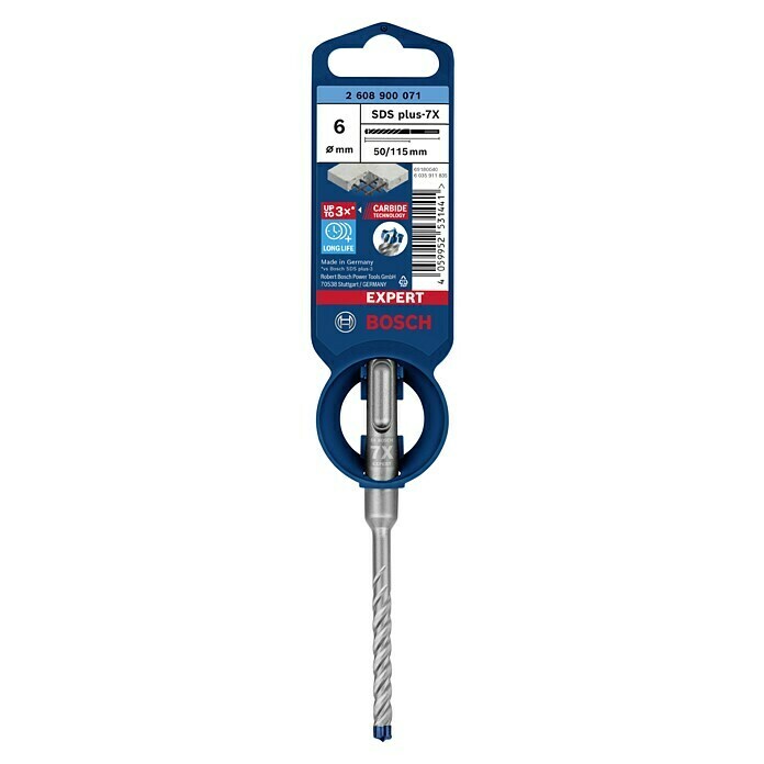 Bosch Professional Expert SDS-Plus Betonbohrer SDS Plus-7XDurchmesser: 6 mm, Länge: 115 mm Front View