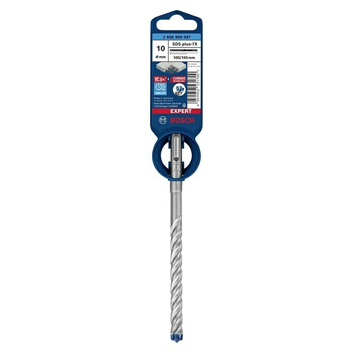 Bosch Professional Expert SDS-Plus Betonbohrer SDS Plus-7XDurchmesser: 10 mm, Länge: 165 mm Front View