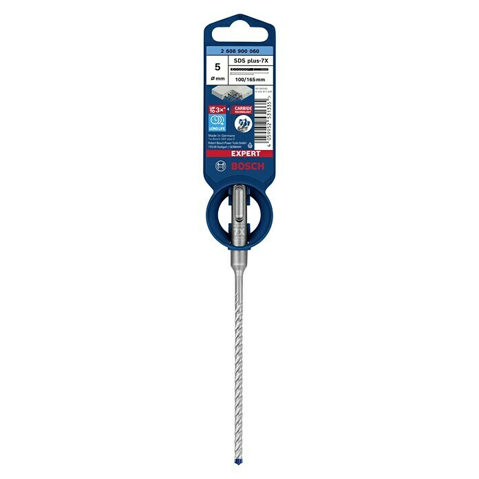 Bosch Professional Expert SDS-Plus Betonbohrer SDS Plus-7XDurchmesser: 5 mm, Länge: 165 mm Front View