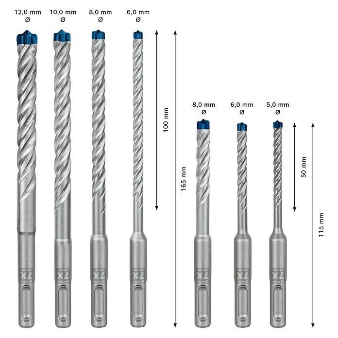 Bosch Professional Expert SDS-Plus Betonbohrer-Set SDS Plus-7X7 -tlg., Durchmesser: 5 mm - 10 mm Unknown