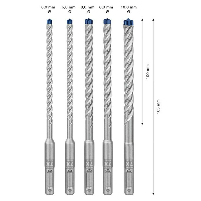 Bosch Professional Expert SDS-Plus Betonbohrer-Set SDS Plus-7X5 -tlg., Durchmesser: 6 mm - 10 mm Unknown