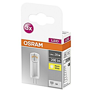 Osram LED-Lampe Pin G4 MR16 (G4, Nicht Dimmbar, 200 lm, 1,8 W, 3 Stk.)