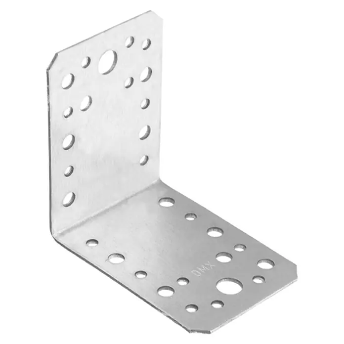 Stabilit Winkelverbinder - L x B x H: 90 x 65 x 90 mm, Stahl - Metallwinkel mit Löchern zur Befestigung, ideal für Holzkonstruktionen und Heimwerkerprojekte, silberfarben und robust.