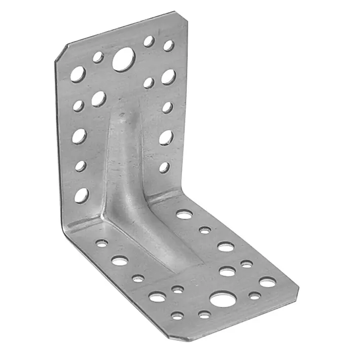 Stabilit Escuadra para cargas pesadas - 90 x 90 x 65 mm, 1 ud. - Escuadra de ángulo metálica con múltiples agujeros para una fijación segura, ideal para construcciones de madera robustas en construcción.