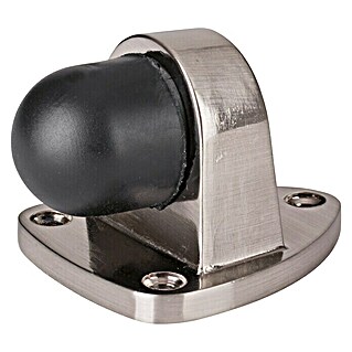 Türstopper Nickel satiniert (L x B x H: 50 x 50 x 30 mm, Montageart: Schrauben, Silber/Schwarz)