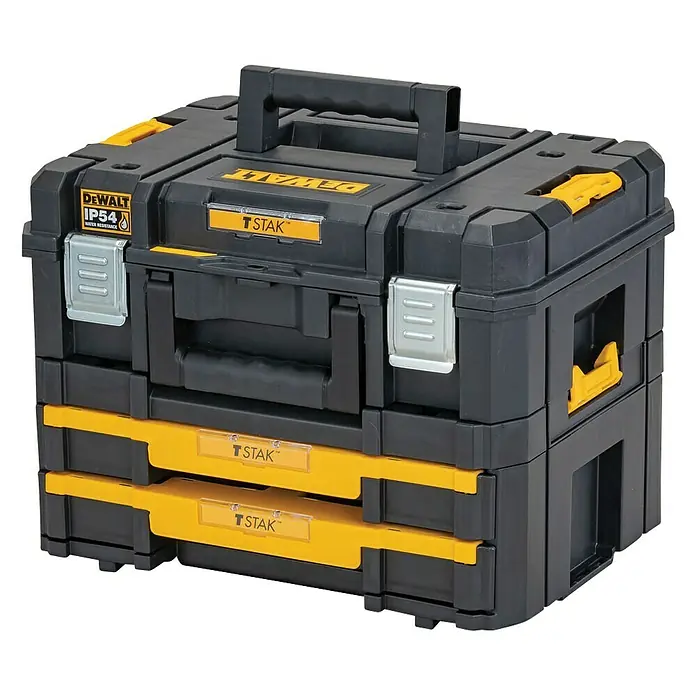 DeWalt Caja para herramientas DWST83395-1 - L x An x Al: 320 x 440 x 337 mm, Se puede cerrar - La caja de herramientas Dewalt TSTAK es un sistema de almacenamiento modular para herramientas y accesorios, con un diseño resistente.