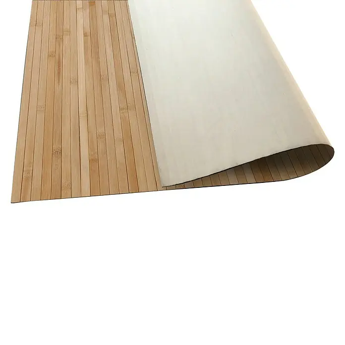 Alfombra de bambú Cool - Natural, 140 x 50 cm - Alfombra de bambú con superficie enrollada, ideal para revestimientos de suelo. Aspecto natural y versátil.