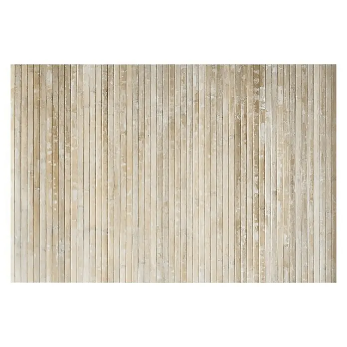 Alfombra de bambú Cool - Yeso, 200 x 50 cm - Panel decorativo de pared hecho con listones de madera clara, ideal para interiores modernos. La textura de la madera aporta calidez y naturalidad.