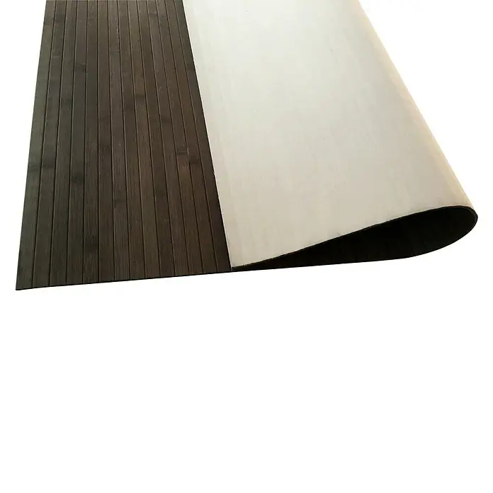 Alfombra de bambú Cool - Wengue, 200 x 50 cm - Imagen de una esterilla antideslizante autoadhesiva para barcos con aspecto de bambú.