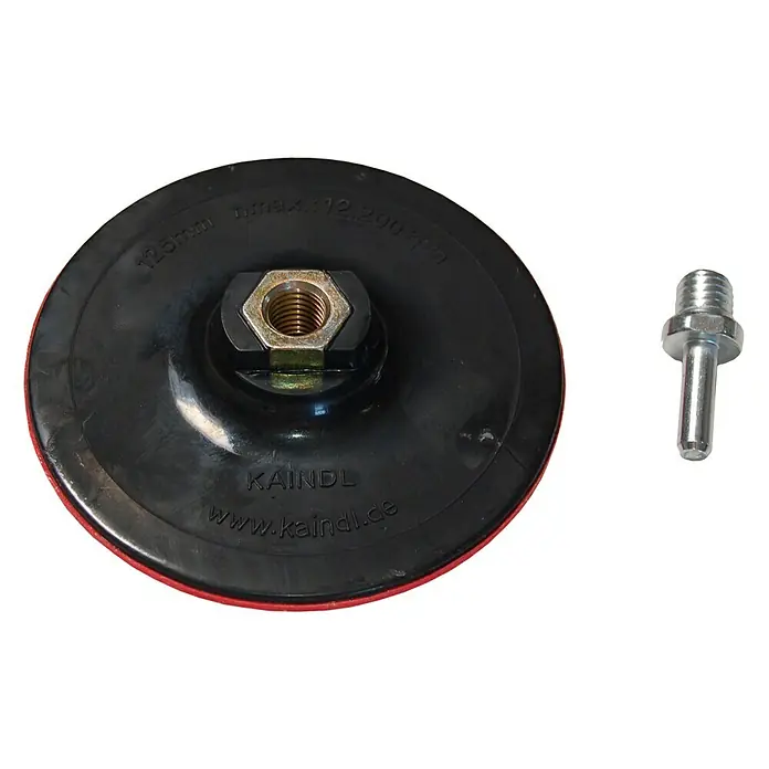 Gummischleifteller - Durchmesser: 125 mm, Durchmesser Schaft: 8 mm - Die Kaindl Schleifscheibe mit Gewindezapfen für vielseitige Schleifarbeiten, robust und langlebig.