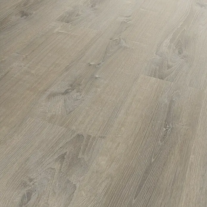 b!design Vinylbodenmuster Isocore Inside Eiche Sterling - 280 x 160 x 7 mm, Landhausdiele - Nahaufnahme des Bodenbelags, der die Textur und das Muster des Laminatbodens hervorhebt.