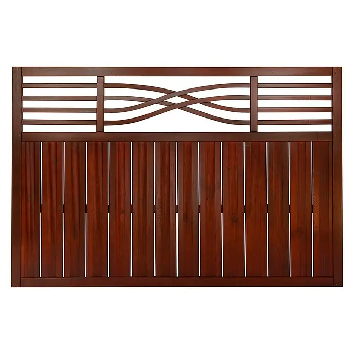 Andrewex Sichtschutzelement Malaga I - B x H: 180 x 120 cm, Braun - Holztor mit kunstvollen Schnitzereien. Robustes Design, das Privatsphäre und Eleganz vereint. Perfekt für jeden Garten oder Eingangsbereich.