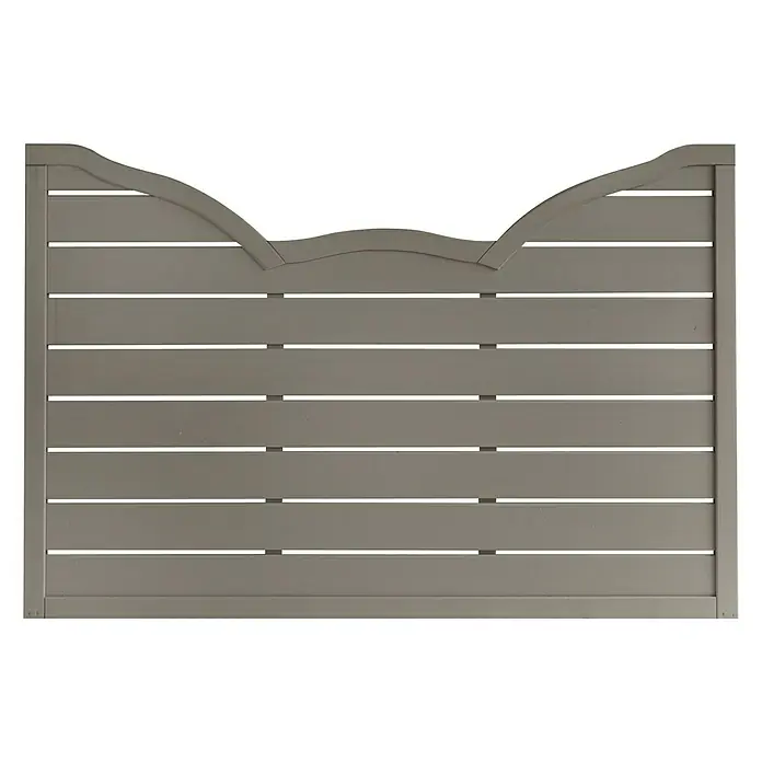 Andrewex Sichtschutzelement Calais - 180 x 120 cm, Mit Bogen, Grau - Grauer Holzzaun mit dekorativem Oberteil, ideal für Garten und Grundstück. Schützt die Privatsphäre und wertet das Erscheinungsbild auf.