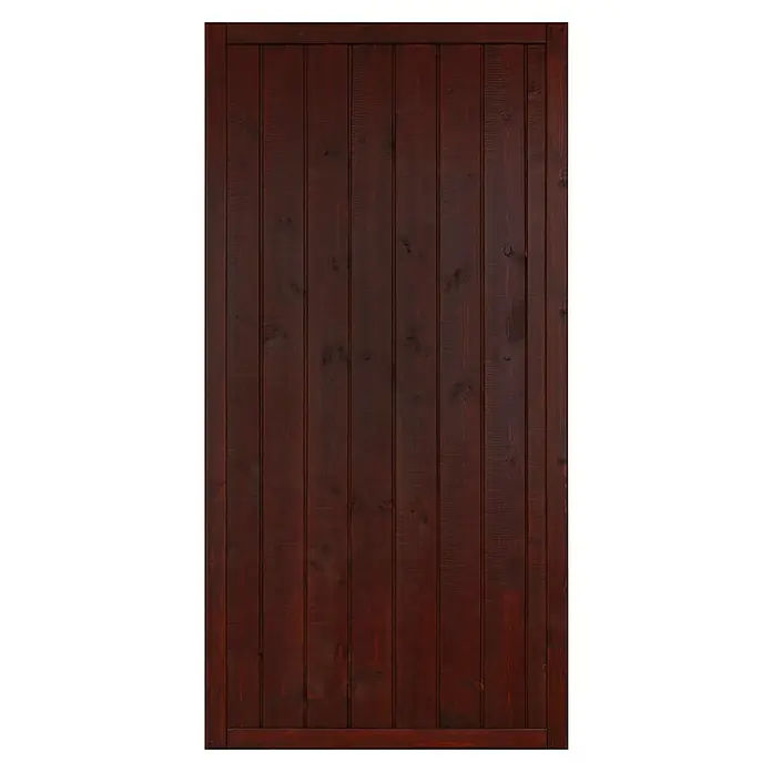 Andrewex Sichtschutzelement Oxford - 90 x 180 cm, Braun - Ein detailreiches Bild einer lackierten Holztür, die eine rustikale und dennoch elegante Ausstrahlung vermittelt.