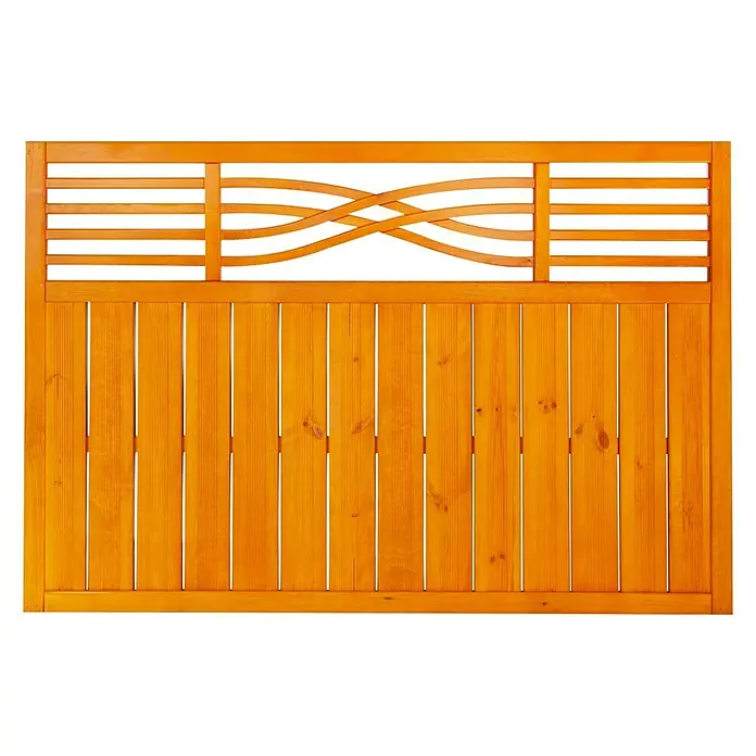 Andrewex Sichtschutzelement Malaga I - B x H: 180 x 120 cm, Pinie - Brauner Holzzaun mit dekorativem Gitter. Der Zaun bietet Privatsphäre und ist ein dekoratives Element für den Garten.