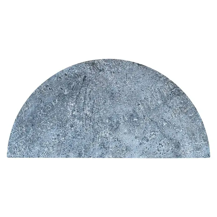 Kamado Joe Grillplatte halbrund - L x B: 22,5 x 46,5 cm, Cordierit, Stein - Halbkreisförmige Steinplatte mit marmorierter Textur, ideal für den Innen- und Außenbereich. Vielseitig einsetzbar als Dekoration oder Trittplatte.
