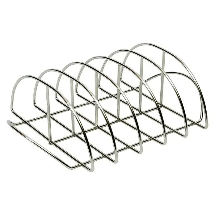 Kamado Joe Spare-Rib-Halter - L x B x H: 25,4 x 37,1 x 11,3 cm - Metall-Rippchenhalter mit sechs Bögen zum Kochen von Rippchen im Ofen oder Grill. Der Rippchenständer ist robust und leicht zu reinigen.