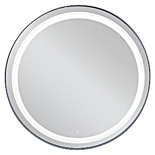 Espejo con luz Ogun (Diámetro: 60 cm, Cromo, Bombillas y tubos)