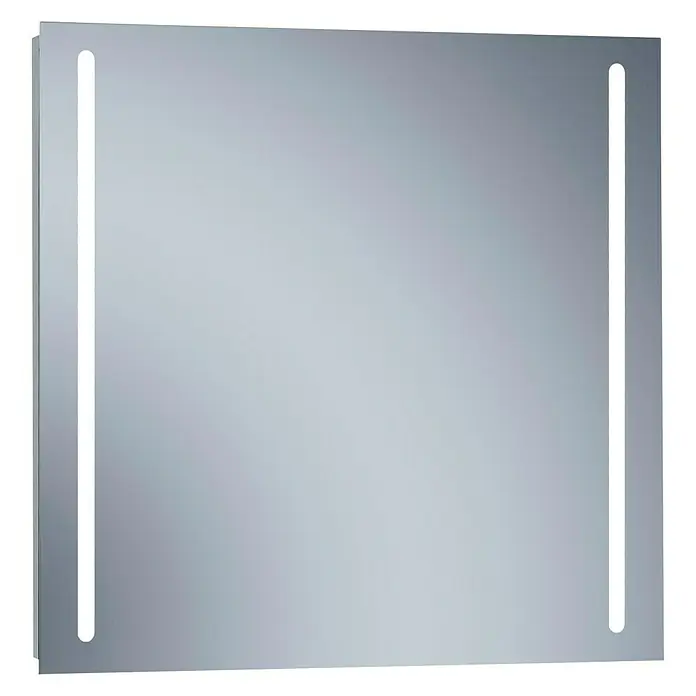 Espejo con luz Eco Twoled - 80 x 80 cm - Espejo cuadrado con iluminación LED integrada en los laterales, que ofrece un diseño de baño moderno y elegante.